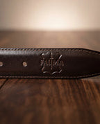 FAUMA Reversible Black & Brown Leather Belt with Rotating Buckle