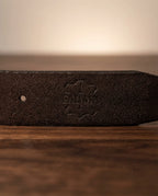 FAUMA Dark Brown Pebbled Leather Belt with Double-Prong Buckle