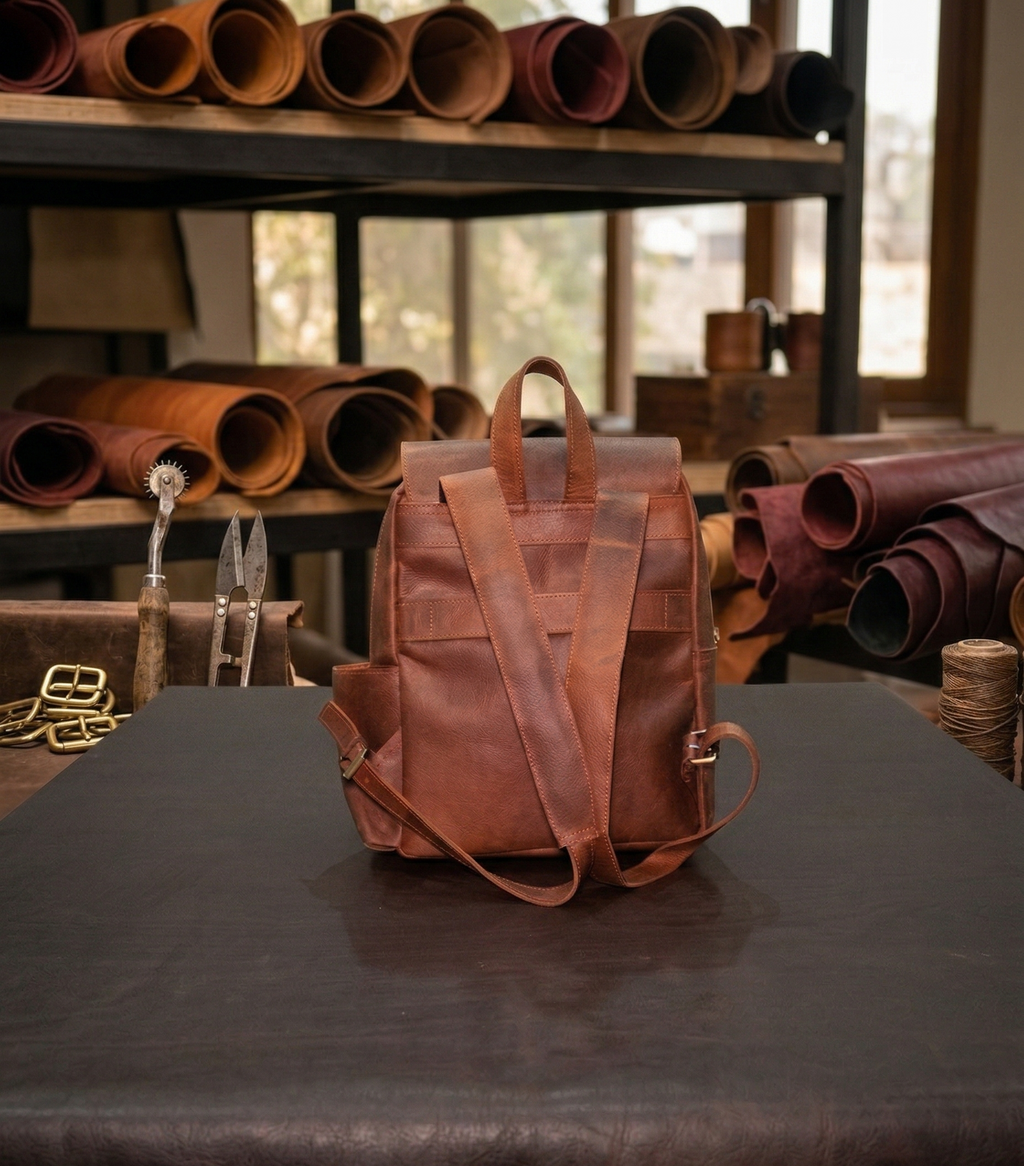 Handcrafted Vintage Genuine Leather Backpack | Minimalist Daily Travel Bag