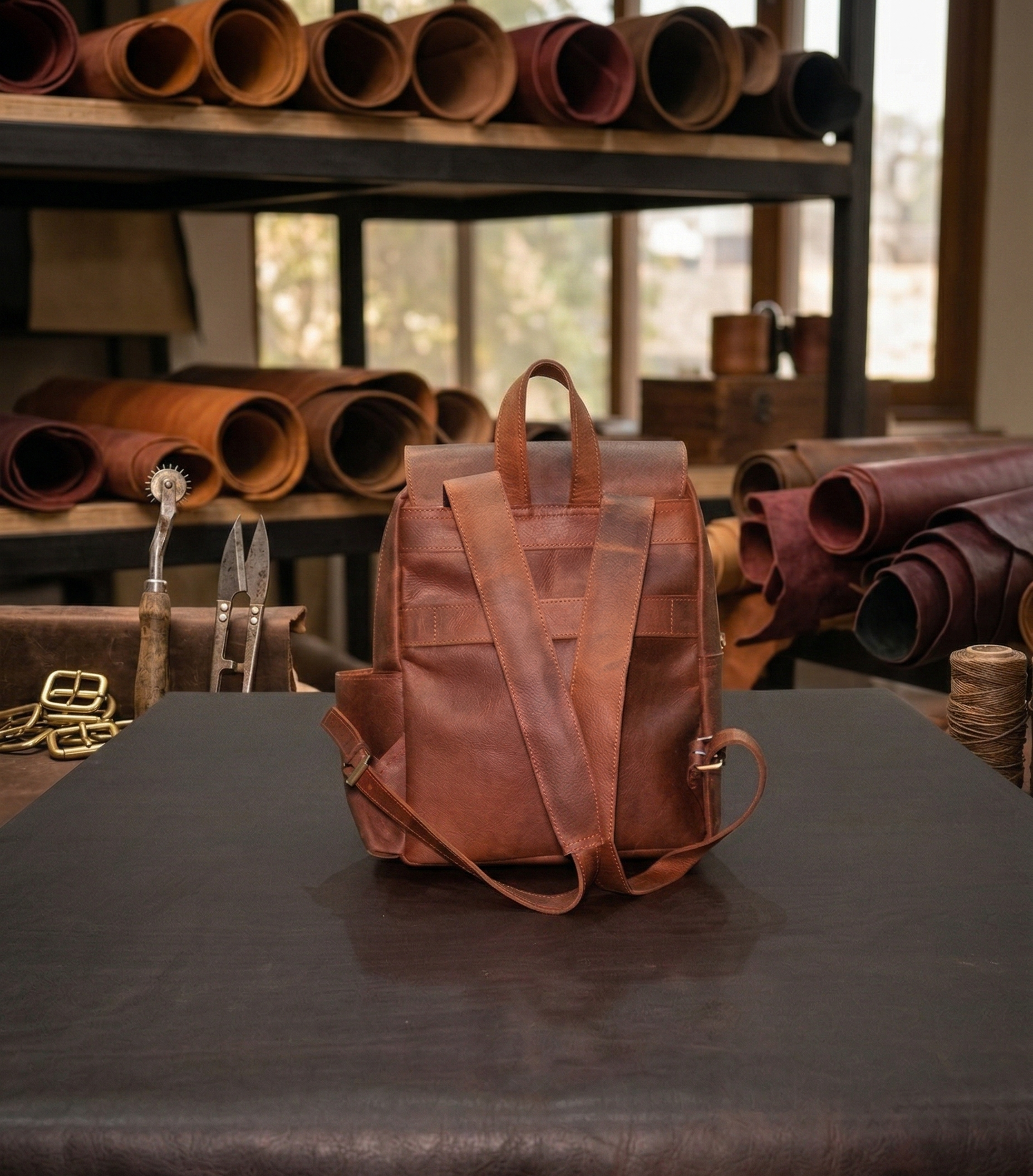 Handcrafted Vintage Genuine Leather Backpack | Minimalist Daily Travel Bag