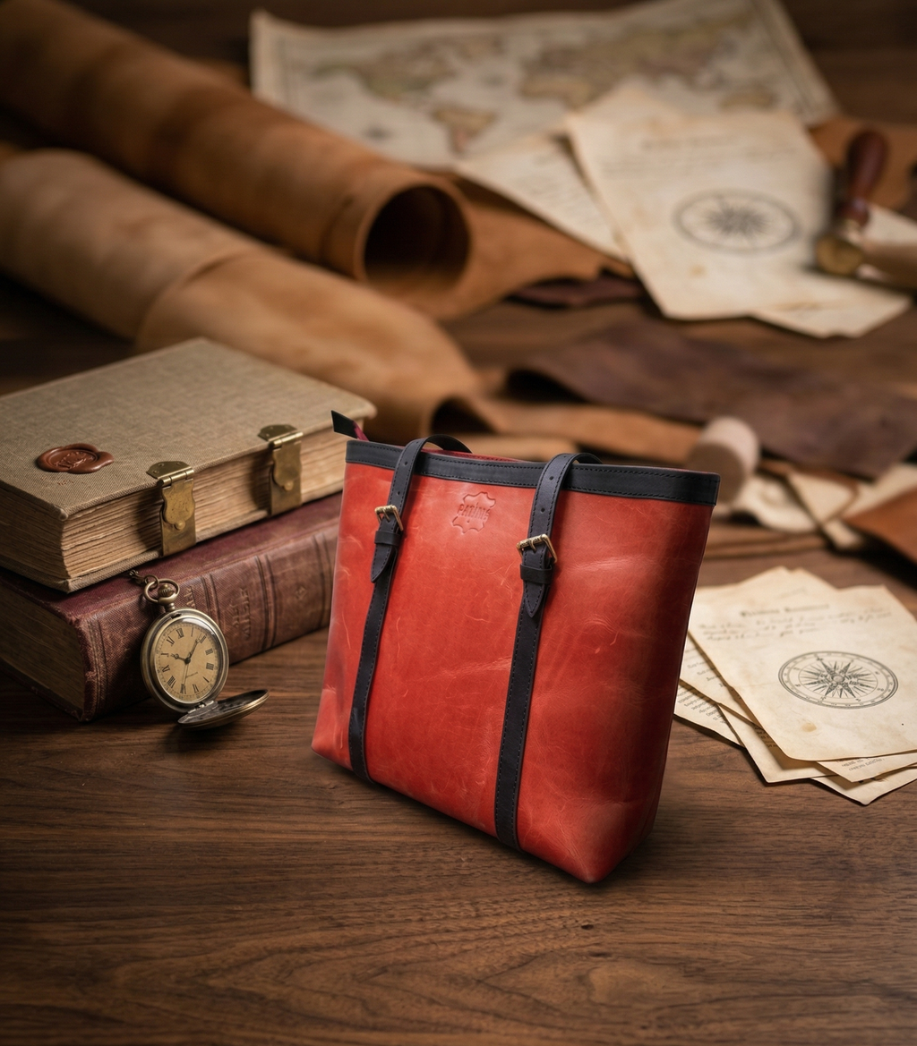 Handcrafted Two-Tone Genuine Leather Tote Bag | Chic Everyday Carry