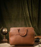 Premium Unisex Genuine Leather Briefcase - Slim Laptop Messenger Bag & Business Professional Crossbody Shoulder Bag (Black)