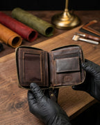 Premium Handcrafted Genuine Leather Trifold Wallet | Slim Vintage Pocket Wallet for Men