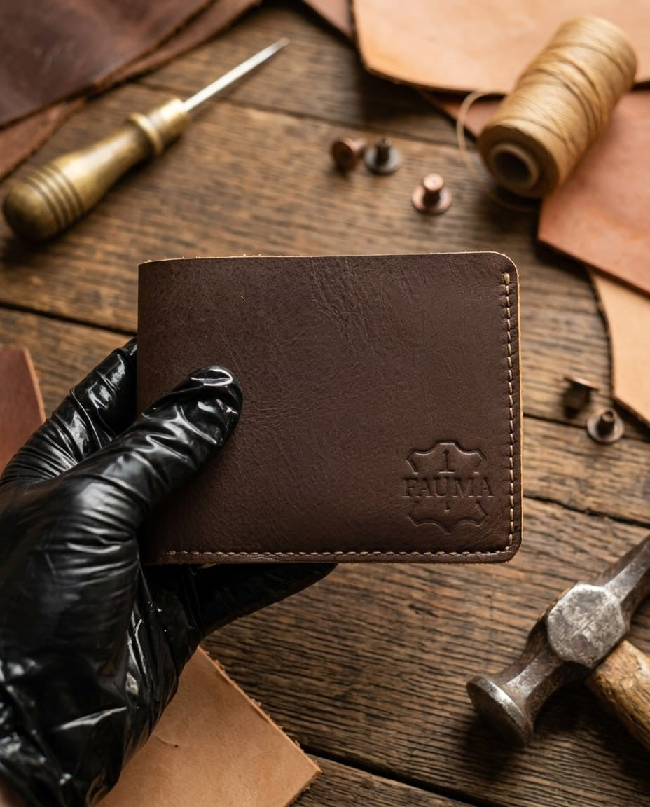 FAUMA Premium Handcrafted Genuine Leather Bifold Wallet for Men