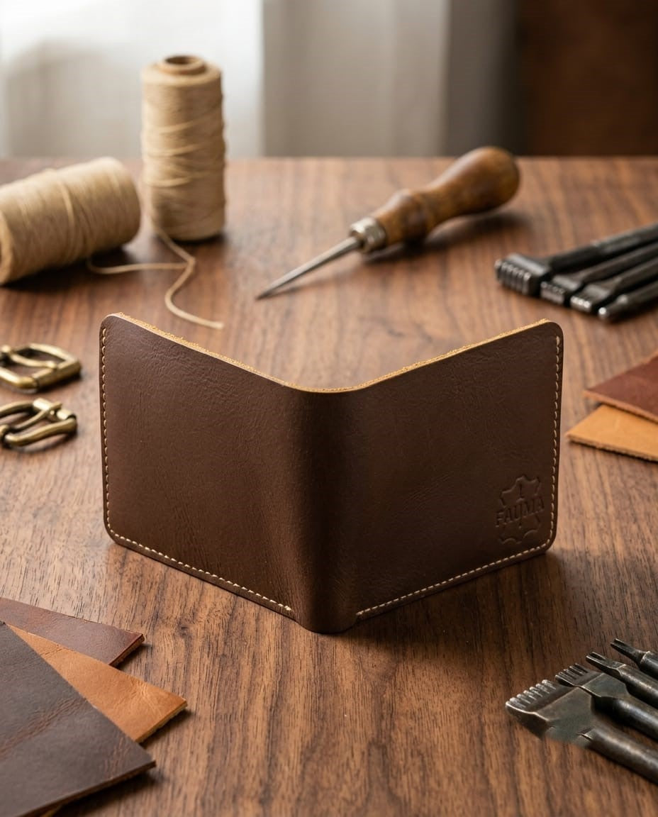 FAUMA Premium Handcrafted Genuine Leather Bifold Wallet for Men