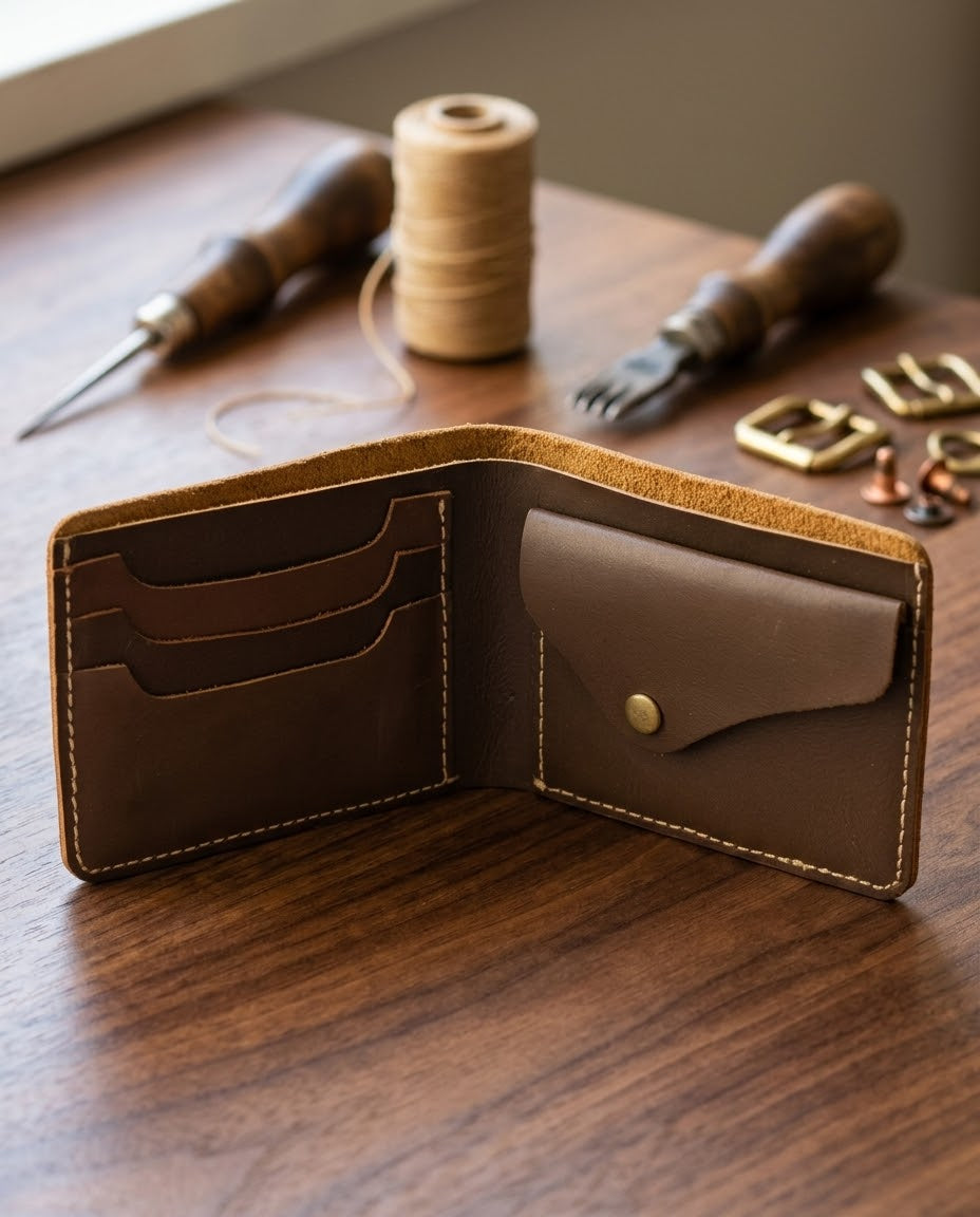 FAUMA Premium Handcrafted Genuine Leather Bifold Wallet for Men