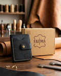 FAUMA Slim Black Leather Card Holder Wallet