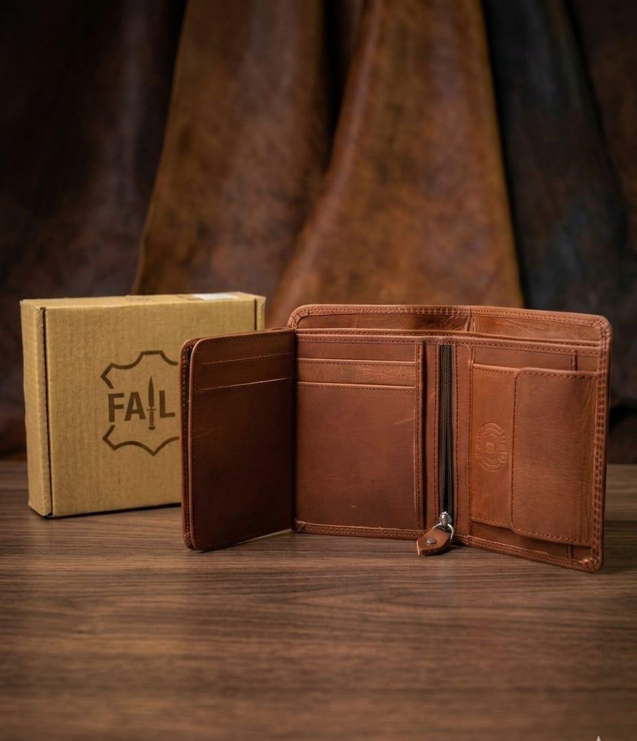 FAUMA Premium Men’s Genuine Leather Wallet – Handcrafted Classic Bifold