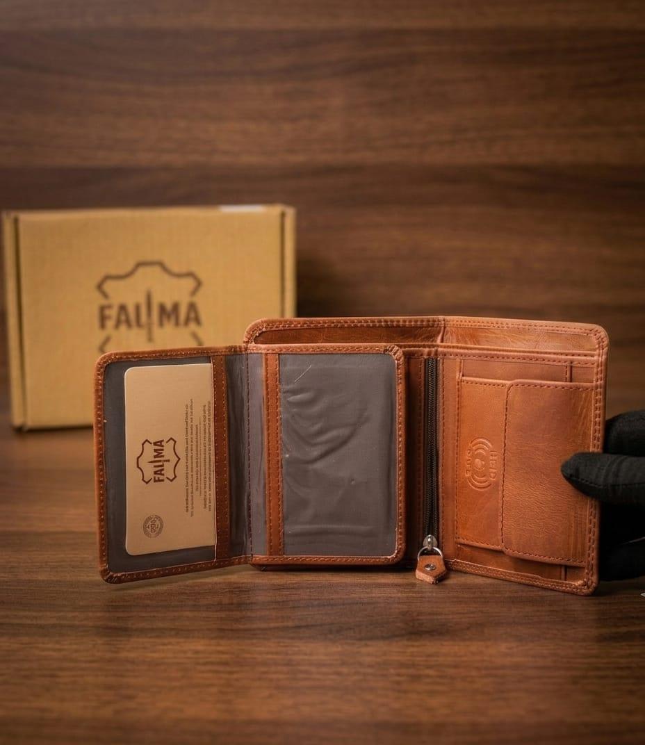 FAUMA Premium Men’s Genuine Leather Wallet – Handcrafted Classic Bifold