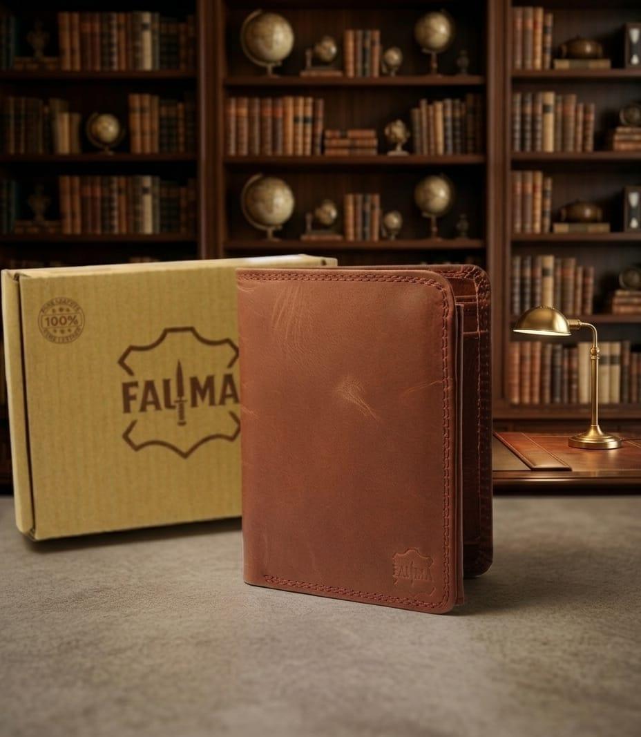 FAUMA Premium Men’s Genuine Leather Wallet – Handcrafted Classic Bifold