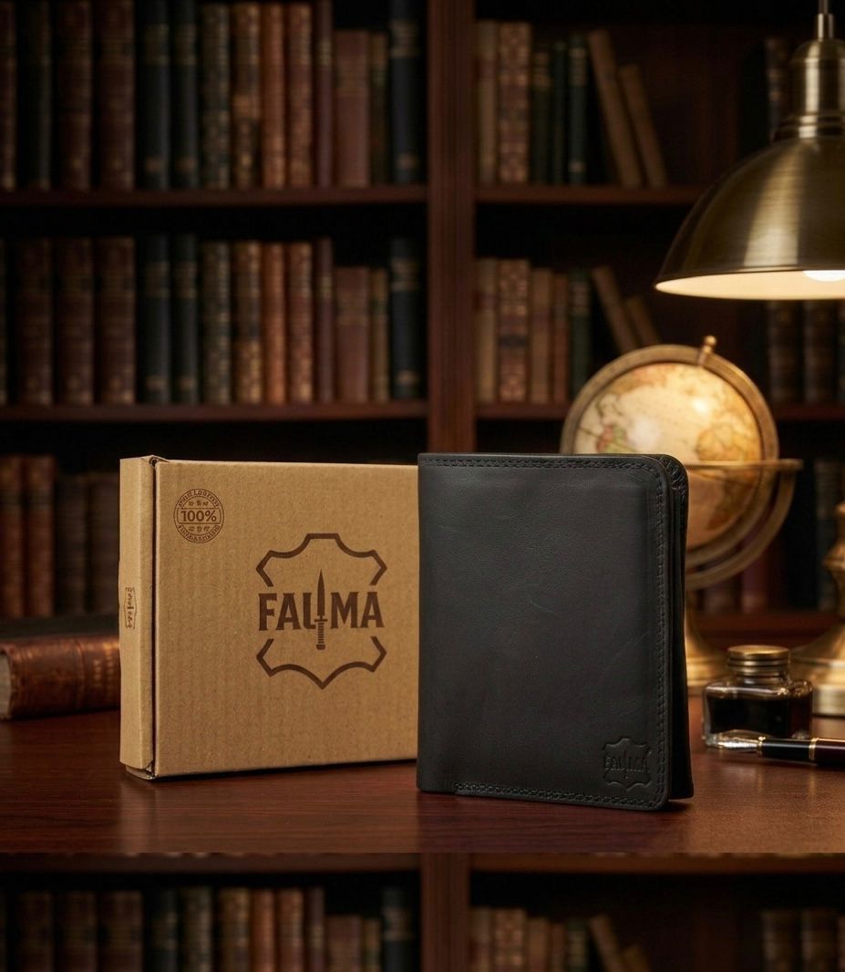 FAUMA Premium Men’s Genuine Leather Wallet – Handcrafted Classic Bifold