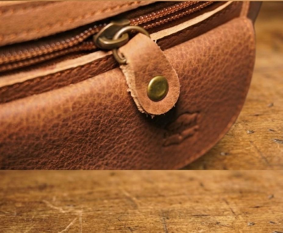 Premium Genuine Leather Crossbody Messenger Bag - Classic Black