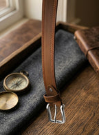 Premium Men’s Textured Genuine Leather Belt – Classic Tan