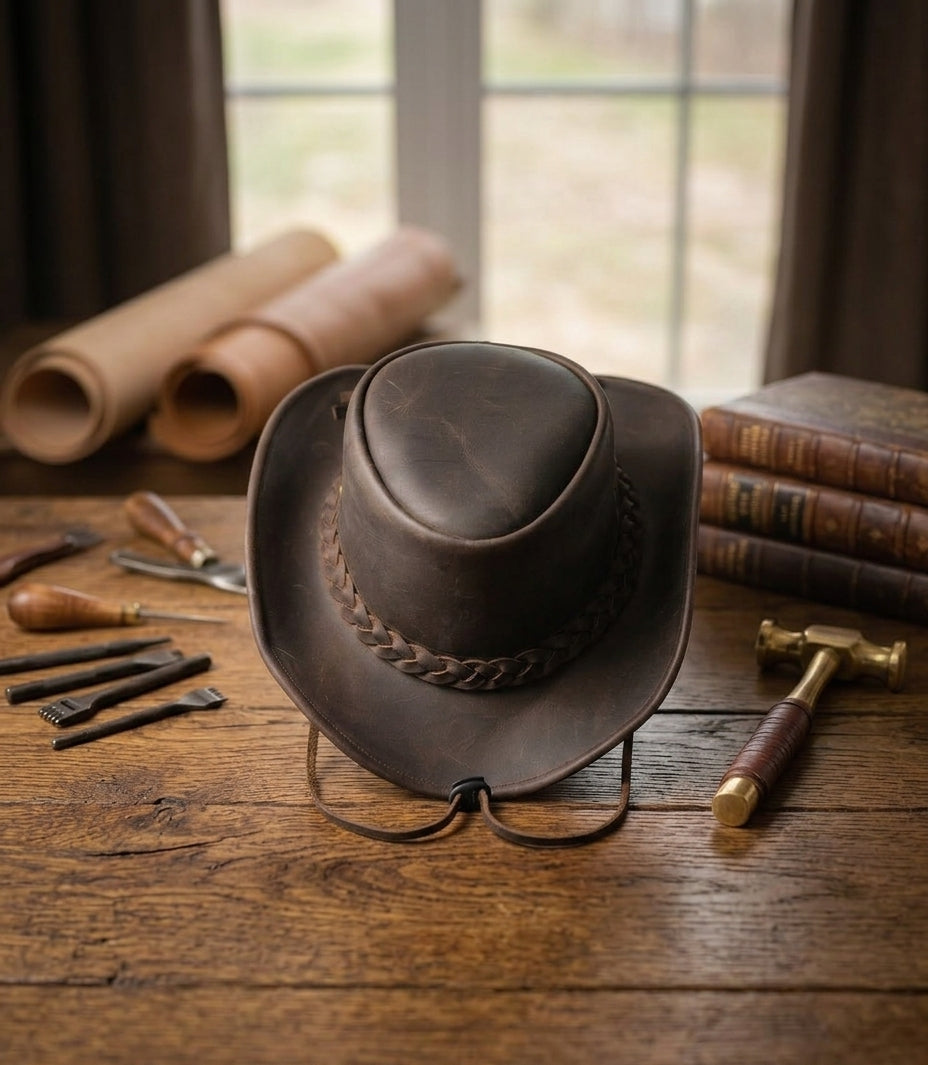 Handcrafted Premium Genuine Leather Western Cowboy Hat