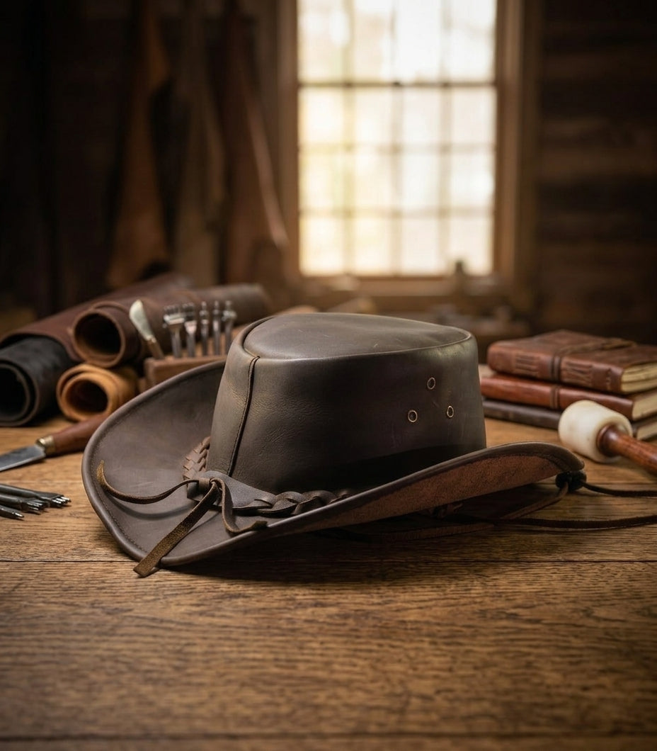 Handcrafted Premium Genuine Leather Western Cowboy Hat