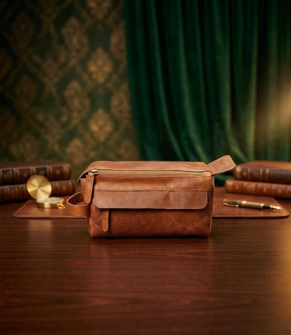 Premium Handcrafted Genuine Leather Utility Pouch – Compact Travel & Everyday Organizer