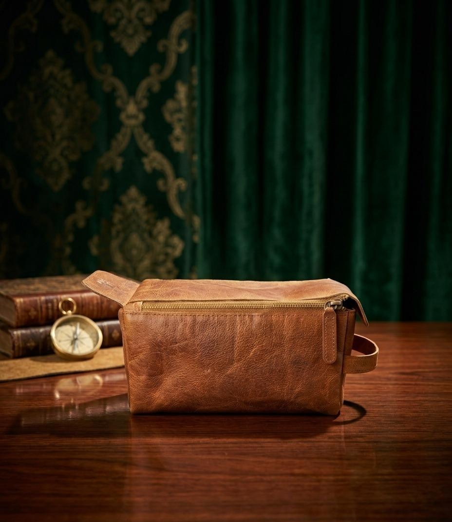 Premium Handcrafted Genuine Leather Utility Pouch – Compact Travel & Everyday Organizer