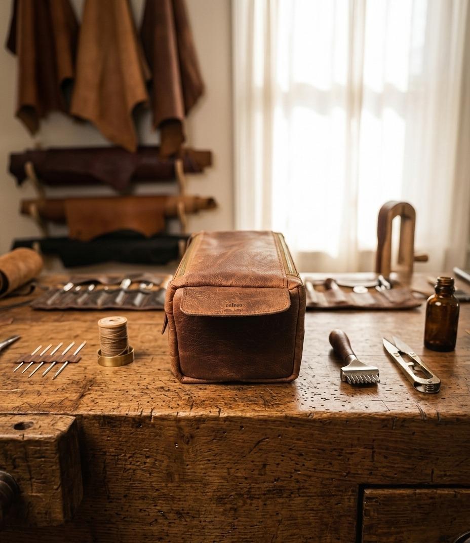 Premium Handcrafted Genuine Leather Utility Pouch – Compact Travel & Everyday Organizer
