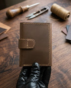 FAUMA Slim Black Leather Card Holder Wallet