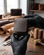 FAUMA Rugged Brown Leather Compact Wrap Wallet