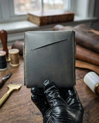 FAUMA Rugged Brown Leather Compact Wrap Wallet