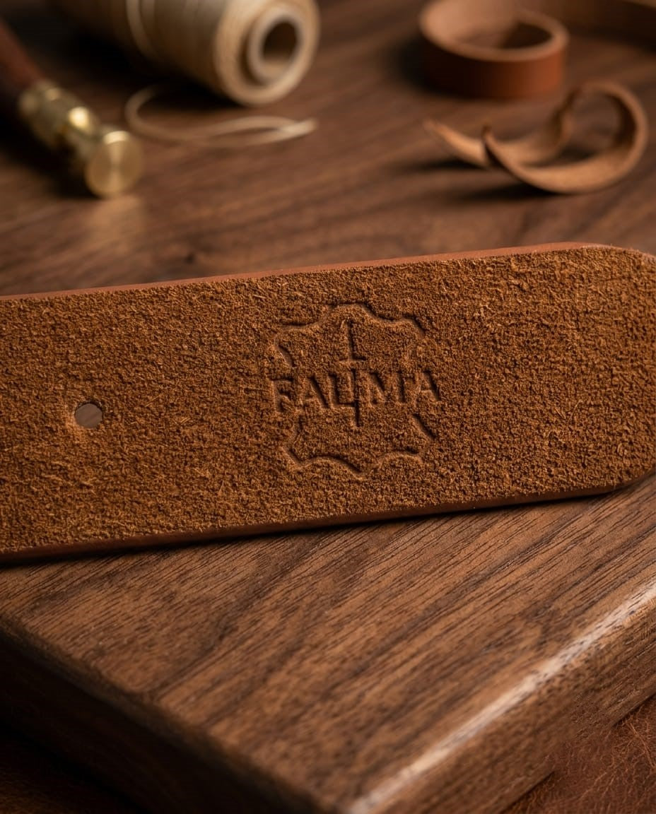 FAUMA Tan Genuine Leather Belt with Silver Pin Buckle